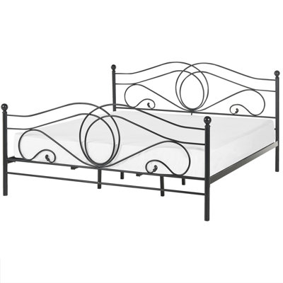 Metal EU Super King Bed Black LYRA