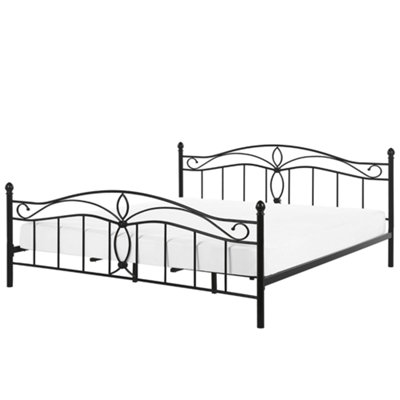 Metal EU Super King Size Bed Black ANTLIA