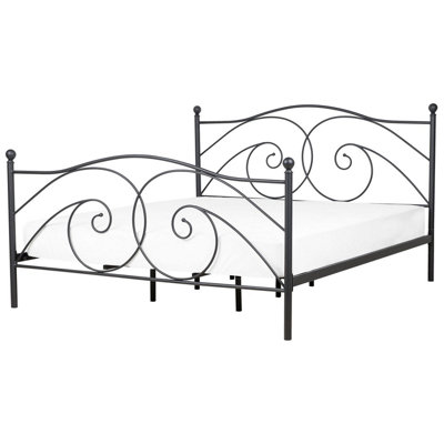 Metal EU Super King Size Bed Black DINARD