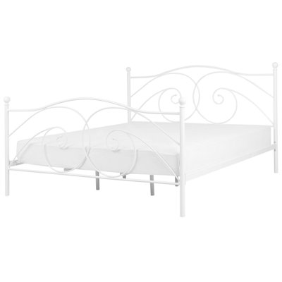 Metal EU Super King Size Bed White DINARD