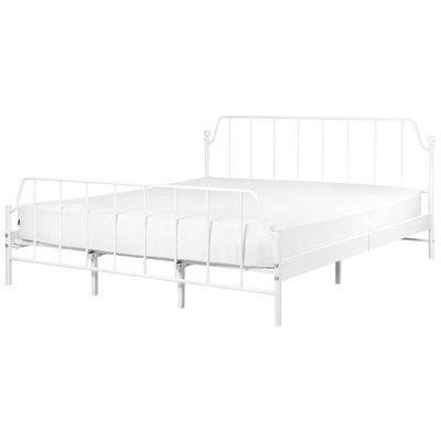 Metal EU Super King Size Bed White MAURESSAC