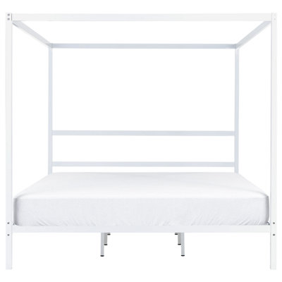 Metal EU Super King Size Canopy Bed White LESTARDS