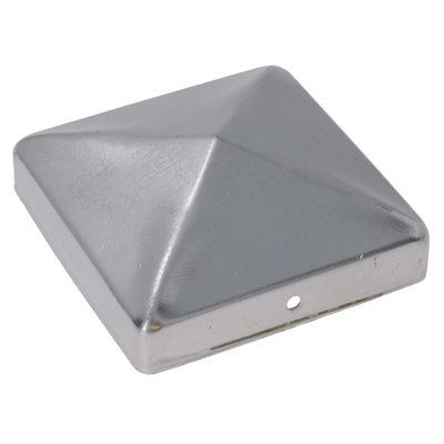 Metal Fence Post Cap for Fence Posts 75mm x 75mm Protector Cover Silver ...
