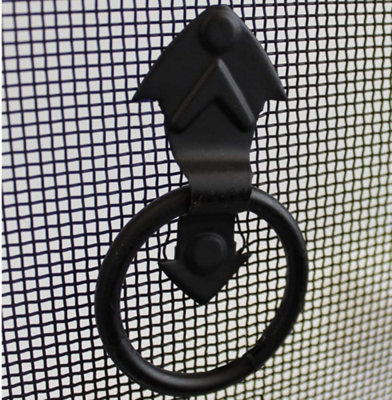 Metal Fire Guard Fireplace Spark Mesh Guard Fire Stove Freestanding Home Decor Screen Single Panel with Handle Black Fire46 - 6