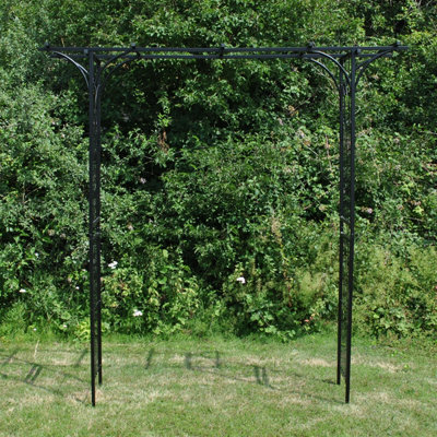 Metal Fleur de Lys Garden Arbour Style Arch with Ground Spikes