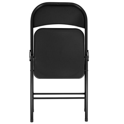 Metal Folding Chairs - Matte Black - Pack of 6