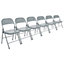 Metal Folding Chairs - Matte Grey - Pack of 6