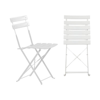 Metal Folding Patio Bistro Chairs - White - Pack of 2