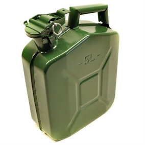 Metal Fuel Jerry Gerry Can Petrol Diesel Liquid Tank Army Green 5L Litre Sil221