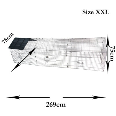 Metal Gabled Pet Enclosure Hutch XXL - 6