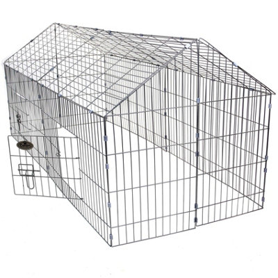 Metal Gabled Pet Enclosure Hutch - 8
