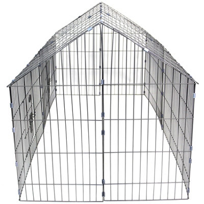 Metal Gabled Pet Enclosure Hutch - Main Image