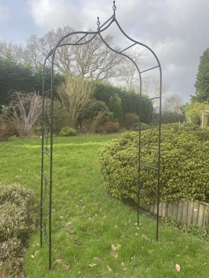 Metal Garden Arch Arbour Climbing Plants Trellis Flower Support (H)243cm (W)120cm (D)36cm