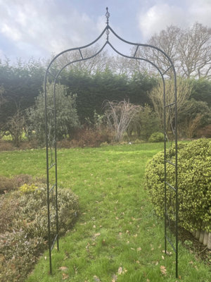 Metal Garden Arch Arbour Climbing Plants Trellis Flower Support (H)243cm (W)120cm (D)36cm - 3