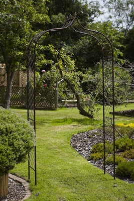 Metal Garden Arch Climbing Rose Plant Frame Fleur de Lys Design