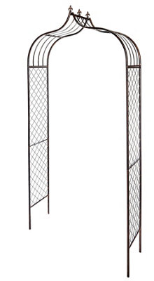 Metal Garden Arch Climbing Rose Plant Frame Fleur de Lys Design - 4
