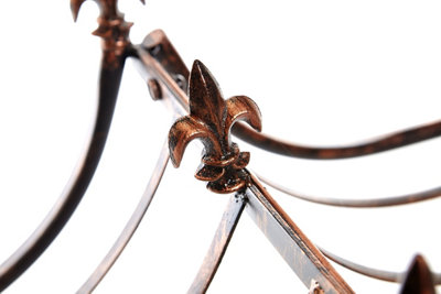 Metal Garden Arch Climbing Rose Plant Frame Fleur de Lys Design - 5