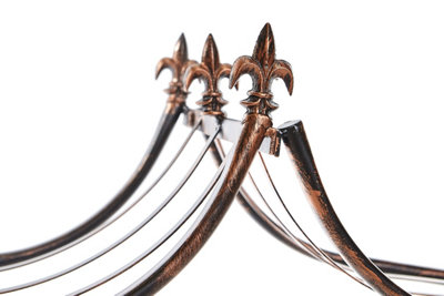 Metal Garden Arch Climbing Rose Plant Frame Fleur de Lys Design - 7