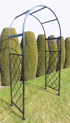 Metal Garden Arch Lattice Plant Support Arbour - 4