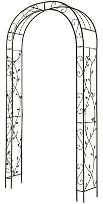 Metal Garden Arch  Plant Support Arbour Bird Leaf Design