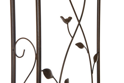 Metal Garden Arch  Plant Support Arbour Bird Leaf Design - 3