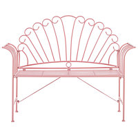 Metal Garden Bench Pink 125 cm CAVINIA