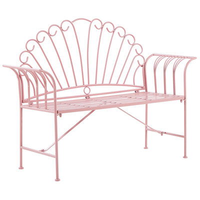 Metal Garden Bench Pink 125 cm CAVINIA