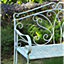 Metal Garden Bench Seat Patio Furniture Foldable Antique White Beautiful Shabby Chic Handmade Vintage (Andalusia)
