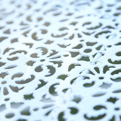Metal Garden Bench Seat Patio Furniture Foldable Antique White Beautiful Shabby Chic Handmade Vintage (Andalusia) - 3