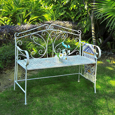 Vintage white wrought iron store patio furniture