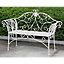 Metal Garden Bench Seat Patio Furniture Foldable Antique White Beautiful Shabby Chic Handmade Vintage (Geneva)