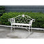 Metal Garden Bench Seat Patio Furniture Foldable Antique White Beautiful Shabby Chic Handmade Vintage (Geneva)