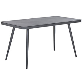 Metal Garden Dining Table 140 x 80 cm Grey LIPARI