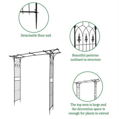Metal Garden Gate Wedding Rose Arch Pergola Archway Climbing Plant ...