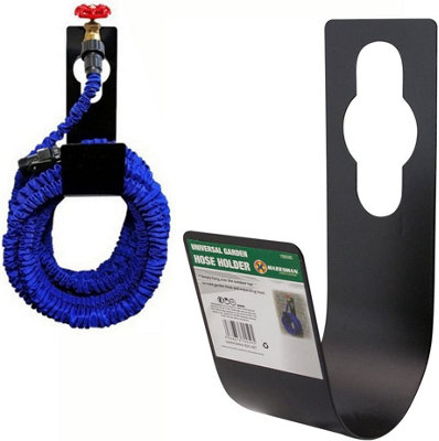 Metal Garden Hose Holder Organiser Tidy Mounted Rack Black Watering Pipe Accessory Hanger Storage Hook Attachment