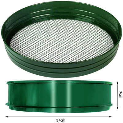 Metal Garden Mesh Riddle Sieve - Heavy Duty Sifter for Soil and Potting - 7mm 3/8 Inch Mesh - 6
