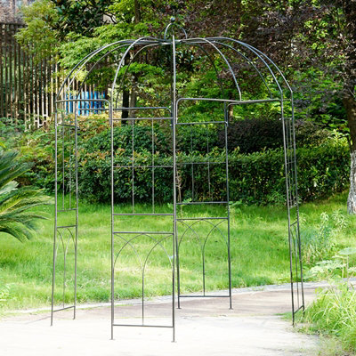 Metal Garden Rose Arch Trellis Bird Cage Shape Arbour Gazebo Pergola Pavilion - 5