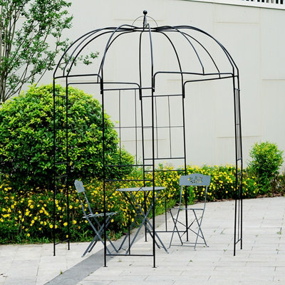 Metal Garden Rose Arch Trellis Bird Cage Shape Arbour Gazebo Pergola Pavilion - 6