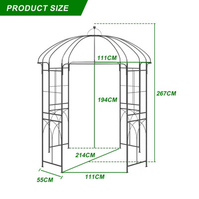 Metal Garden Rose Arch Trellis Bird Cage Shape Arbour Gazebo Pergola Pavilion - 7