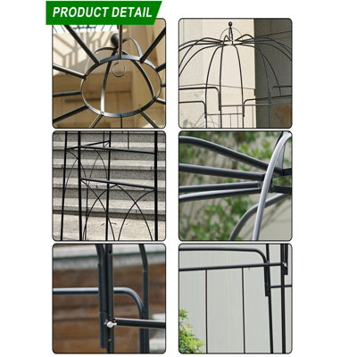 Metal Garden Rose Arch Trellis Bird Cage Shape Arbour Gazebo Pergola Pavilion - 9