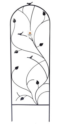 Metal Garden Trellises Plant Climbing Rose Supports 120cm Bird & Leaf  Set of 2 - 3