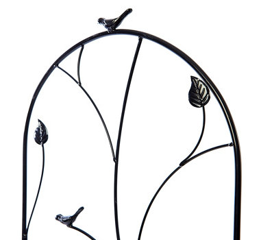 Metal Garden Trellises Plant Climbing Rose Supports 120cm Bird & Leaf  Set of 2 - 4