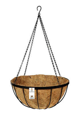 Metal Hanging Baskets Pot Containers Complete with Coco Liner and Chains 40cm diameter Set of 2