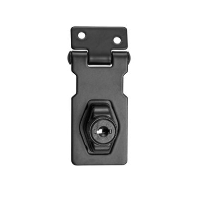 Metal Hasp and Staples Sleek Black (L)81.5mm (W)32mm
