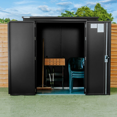 Metal heavy-duty SafeStor outdoor storage unit Dark Grey Harrogate
