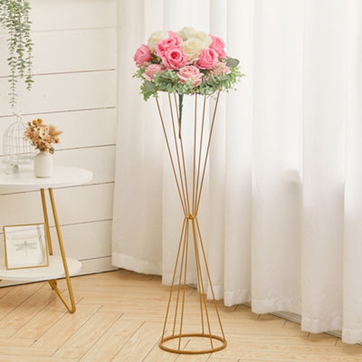 Metal Hourglass Flower Stand Pedestal Wedding Party Ornament 90cm (H)