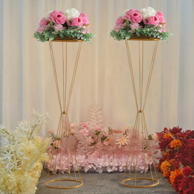 Metal Hourglass Flower Stand Pedestal Wedding Party Ornament 90cm (H)