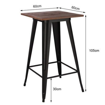 Metal Industrial Style Square Table Bar High Table 105CM