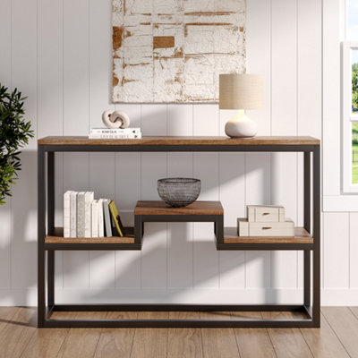 Metal Industrial Style Storage Console Table Console Table Hallway Entryway Display Table