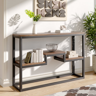 Metal Industrial Style Storage Console Table Console Table Hallway Entryway Display Table